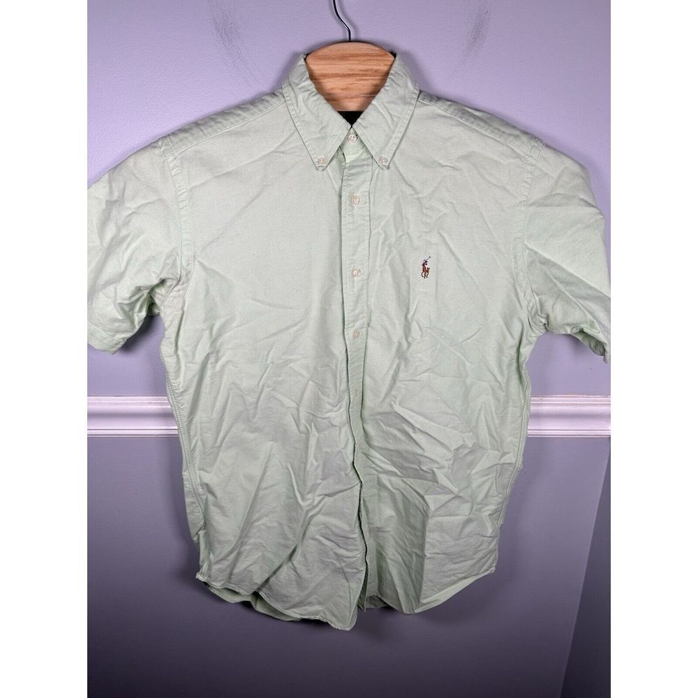 Ralph Lauren Button Down Shirt Men's Medium Lime Green‎ Classic Fit Colored Pony